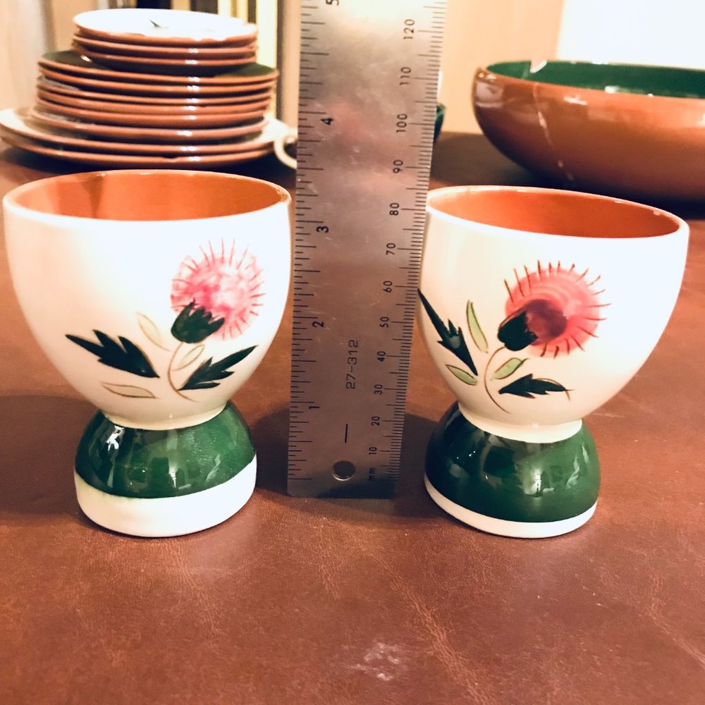 Vintage Stangl Thistle Dinnerware- pink green white floral (19 pieces avail.) - Picture 4 of 14